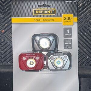 Defiant Headlamp 3-Pack - Black, Red, Silver